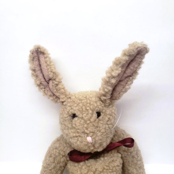 Vintage Boyds Bear Bunny Rabbit Bean Bag Plush Tan Easter Posable Ears 13" - Picture 4 of 10